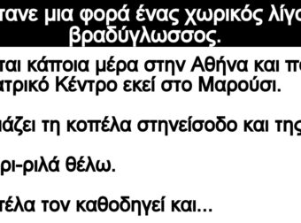 Ανέκδοτο: Ήτανε μια φορά ένας χωρικός λίγο βραδύγλωσσος