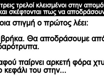 Ανέκδοτο: Είναι τρεις τρελοί κλεισμένοι στην απομόνωση και σκέφτονται πως να αποδράσουν