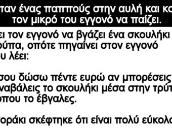 Ανέκδοτο: Καθόταν ένας παππούς στην αυλή και κοίταζε τον μικρό του εγγονό να παίζει