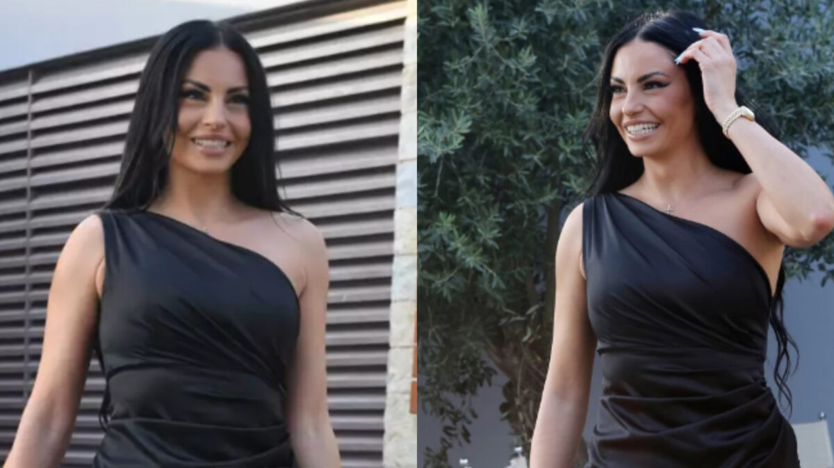 Δήμητρα Αλεξανδράκη: Με ασύμμετρο μίνι black dress και εντυπωσιακά ψηλοτάκουνα στη βάφτιση του γιου της Τούνη