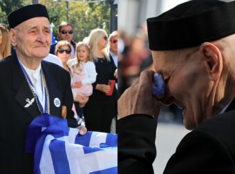 Ο ηλικιωμένος που συγκίνησε στην παρέλαση της Λάρισας – Κρατώντας την ελληνική σημαία, δάκρυσε την ώρα που περνούσαν οι μαθητές