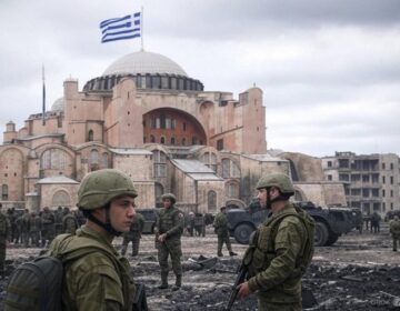 Σάλος με εικόνα που δείχνει την ελληνική σημαία πάνω στην Αγιά Σοφιά